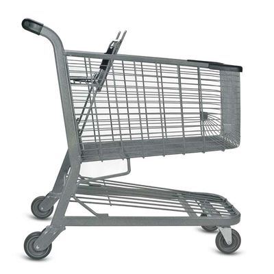Qualität  Wholesale 4 Wheel Supermarket Trolley Store Grocery Trolley Folding Steel Push Shopping Trolley usine