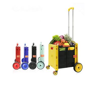 Qualität  Market Shopping Cart Lightweight Folding Plastic Portable Grocery Cart Trailer Hand Cart usine